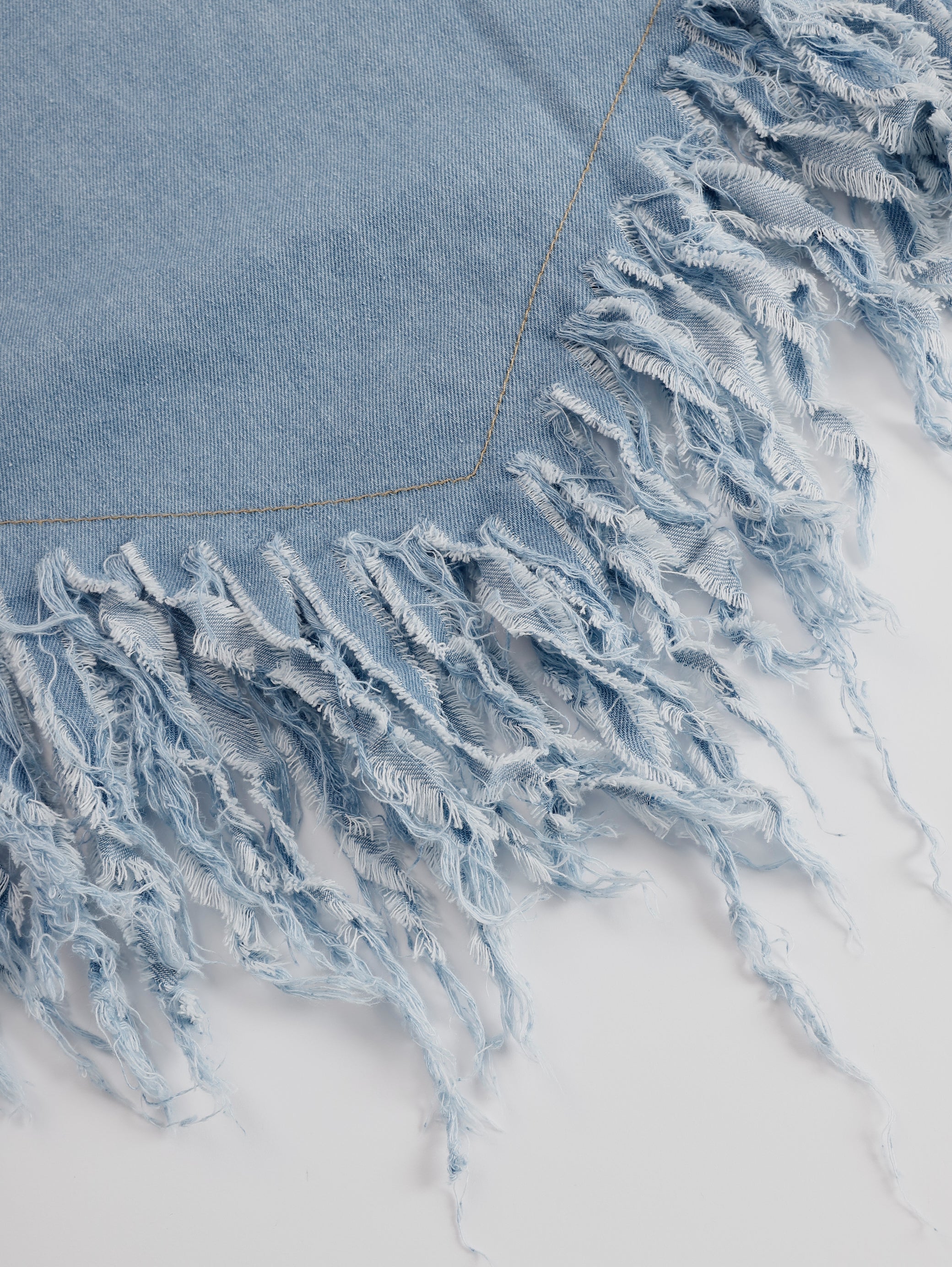 Robe Mini Chemise en Jean Vintage pour Femmes à Manches Courtes avec Franges à Franges, Décontractée, d'Été, Quotidienne, de Plage – Bleu Clair, Coupe Lâche