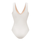 Ensemble Maillot de Bain Une Pièce Col V Découpe Laser Florale Jupe Maxi Blanc Resort Plage Lune de Miel Soirée – Laceline