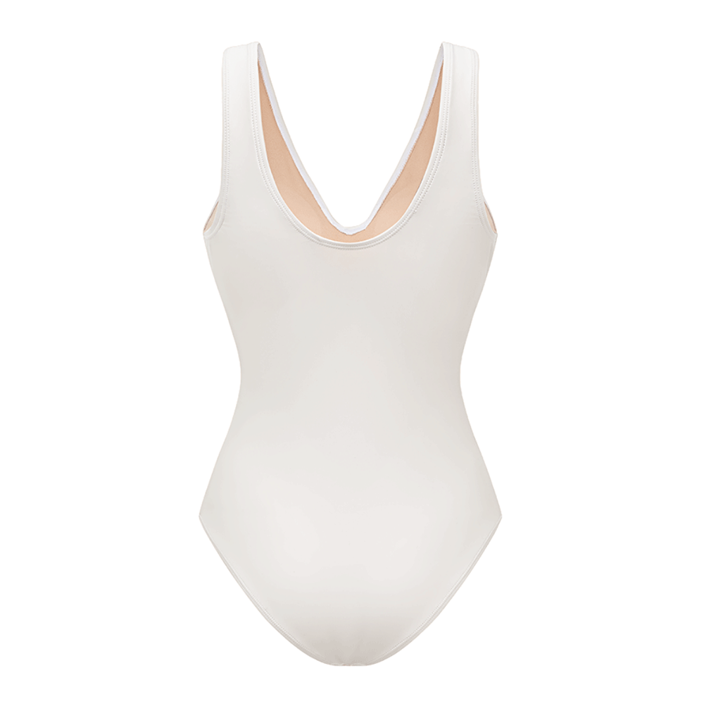 Ensemble Maillot de Bain Une Pièce Col V Découpe Laser Florale Jupe Maxi Blanc Resort Plage Lune de Miel Soirée – Laceline