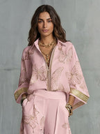 Ensemble Deux Pièces Femme Blazer Court Ajusté Jupe Plissée Évasée Taille Haute Fente Travail Soirée Mariage Cocktail – Blazérine