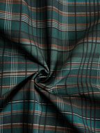Robe Maxi à Manches Longues en Tartan à Col Revers pour Femmes – Tartan Vert