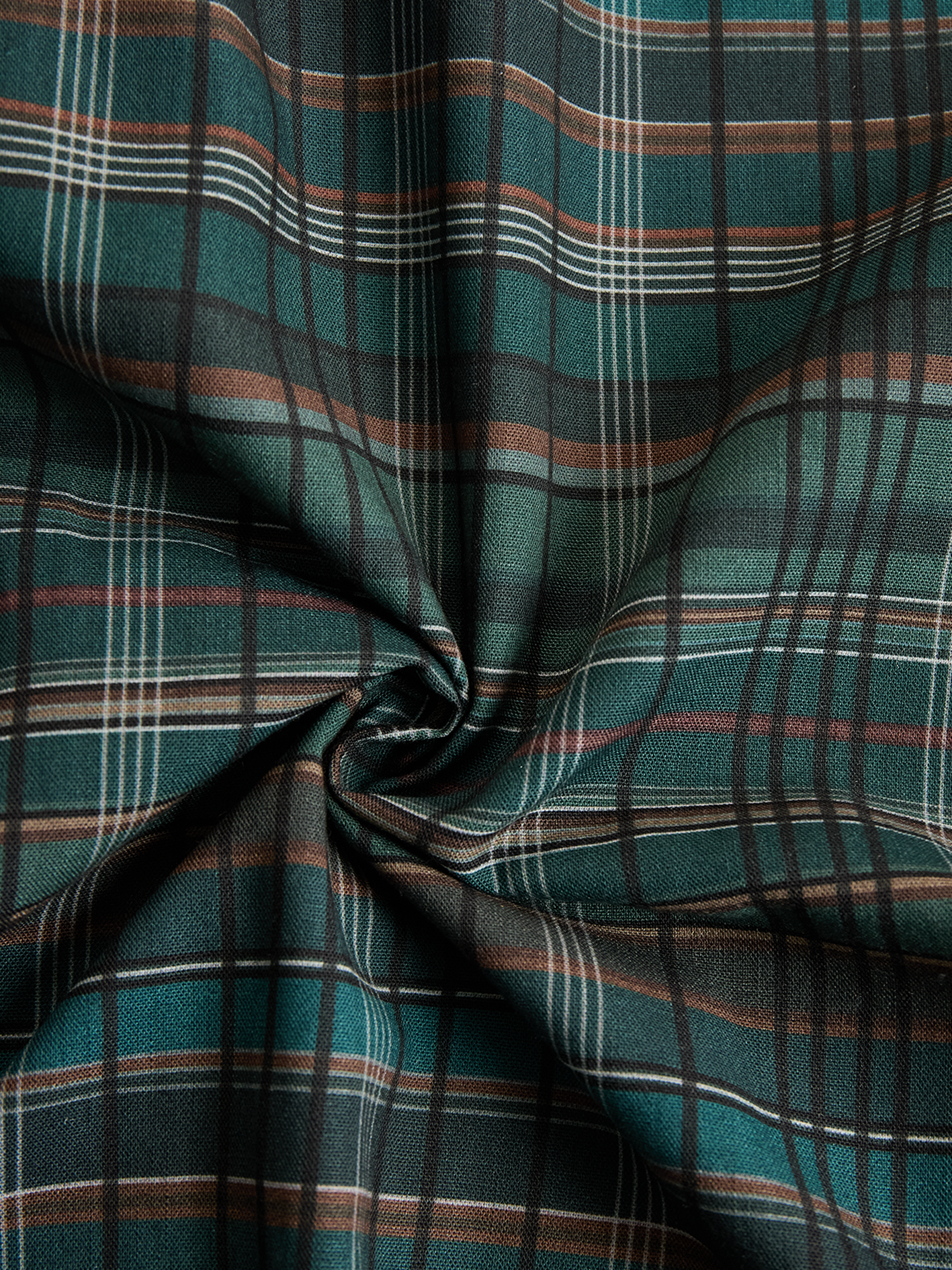 Robe Maxi à Manches Longues en Tartan à Col Revers pour Femmes – Tartan Vert