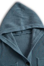 Robe Longue Casual Tricotée à Capuche Slim-Fit pour Femmes à Manches Longues – Marine