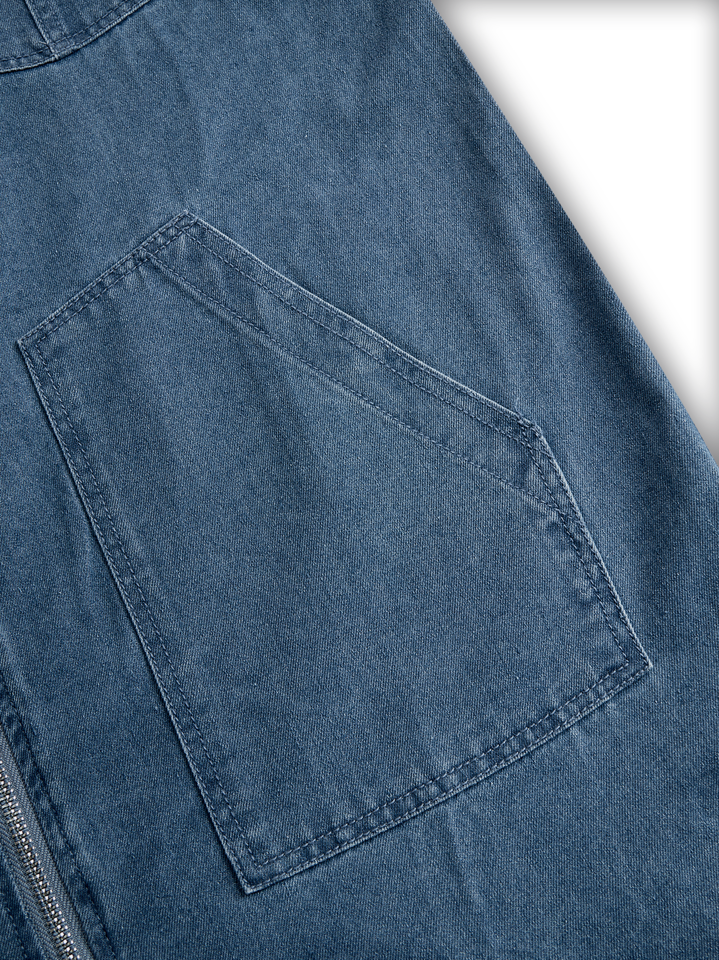Salopette en Jean Rétro Décontractée Femme à Capuche avec Fermeture Éclair et Poches Vintage – Bleu
