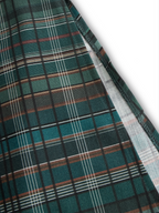 Robe Maxi à Manches Longues en Tartan à Col Revers pour Femmes – Tartan Vert