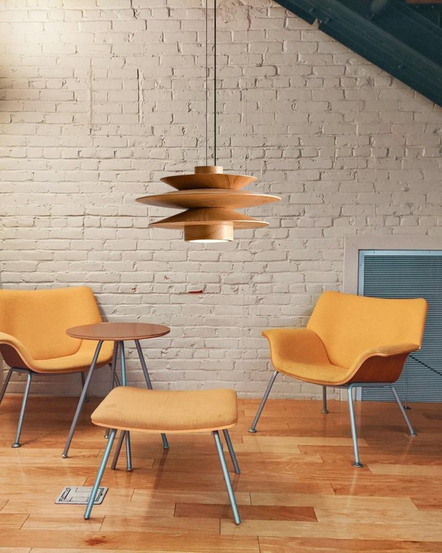 Plafonnier Suspension en Bois de Rubberwood | Design Côtier Moderne