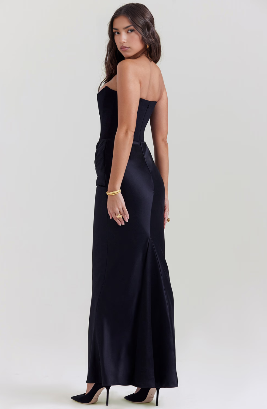 Robe de Soirée Longue Corset Sans Bretelles pour Femmes en Satin Élégante et Sculptante – Mia