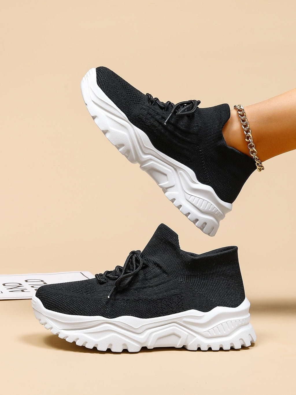 Baskets Femme à Semelle Épaisse Respirantes Lacets Casual Sport Quotidien