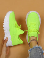 Baskets Femme à Semelle Épaisse Respirantes Lacets Casual Sport Quotidien