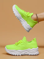 Baskets Femme à Semelle Épaisse Respirantes Lacets Casual Sport Quotidien