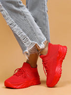 Baskets Femme à Semelle Épaisse Respirantes Lacets Casual Sport Quotidien