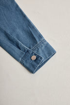Damen Retro-Jeans-Latzhose mit Kapuze, Reißverschluss und Vintage-Taschen – Blau