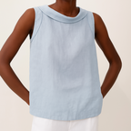 Top senza maniche con dolcevita per donna, silhouette lusinghiera morbida, casual, elegante, chic quotidiano – Maria