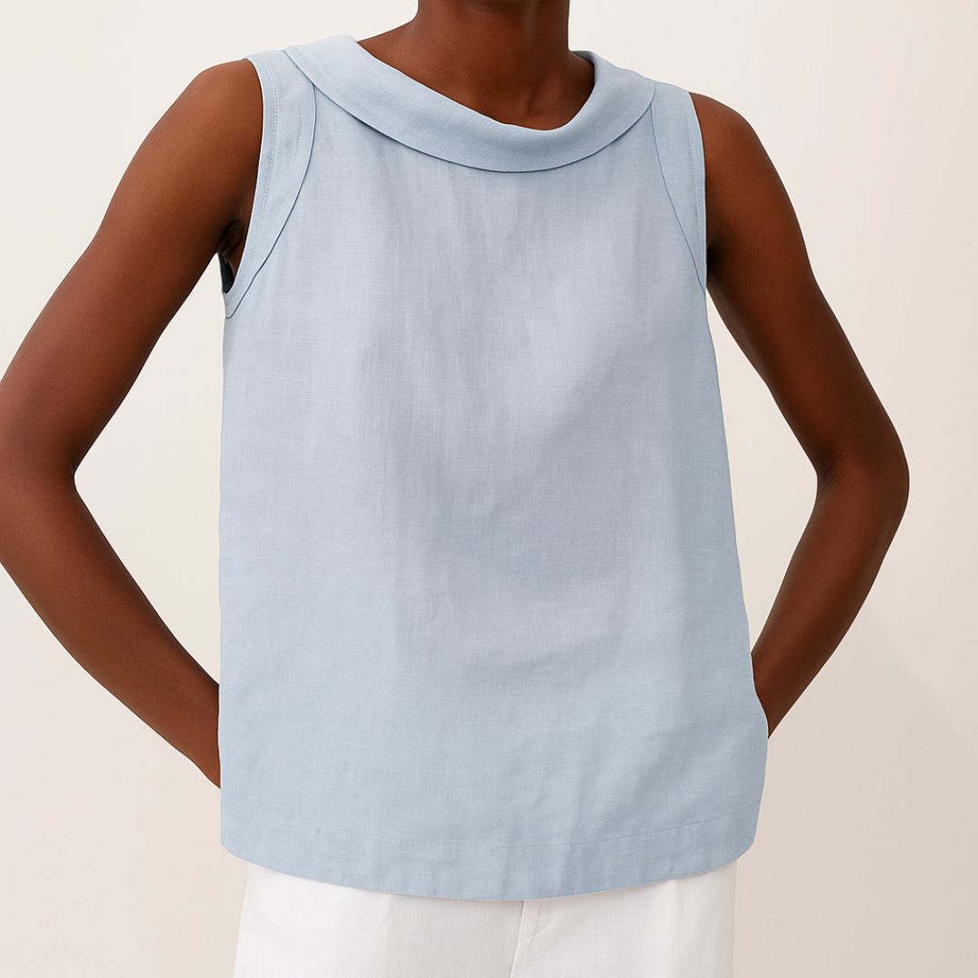 Top sans manches à col roulé pour femmes, silhouette flatteuse douce, décontractée, élégante, chic au quotidien – Maria
