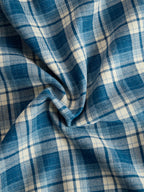 Robe longue décontractée à carreaux ethniques rétro pour femmes avec col, ceinture et manches longues – Marron rougeâtre