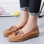 Mocassini ortopedici in pelle da donna, slip-on, piatti, con supporto dell'arco plantare, scarpe casual per tutti i giorni