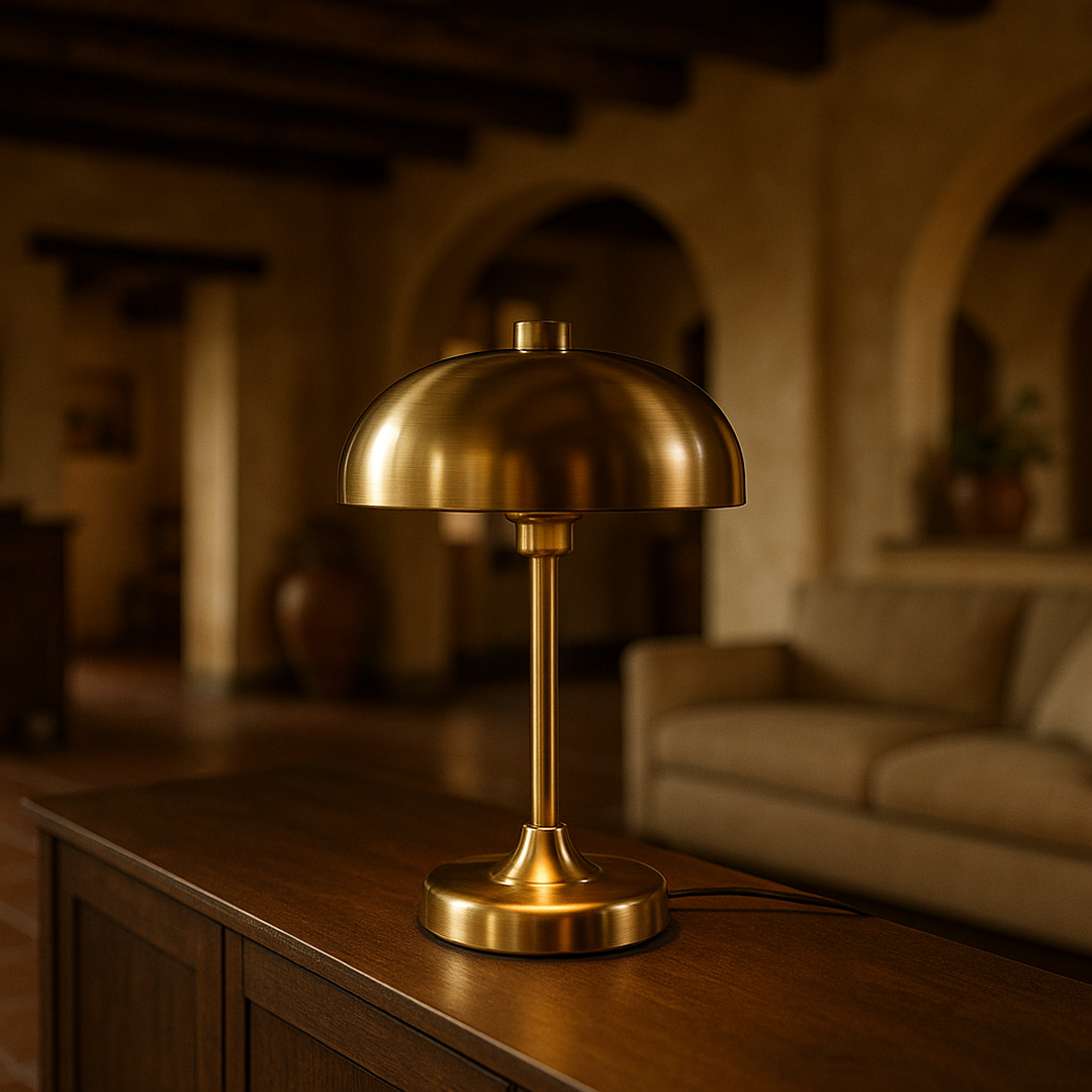 Lampe de Table Vintage en Métal Doré