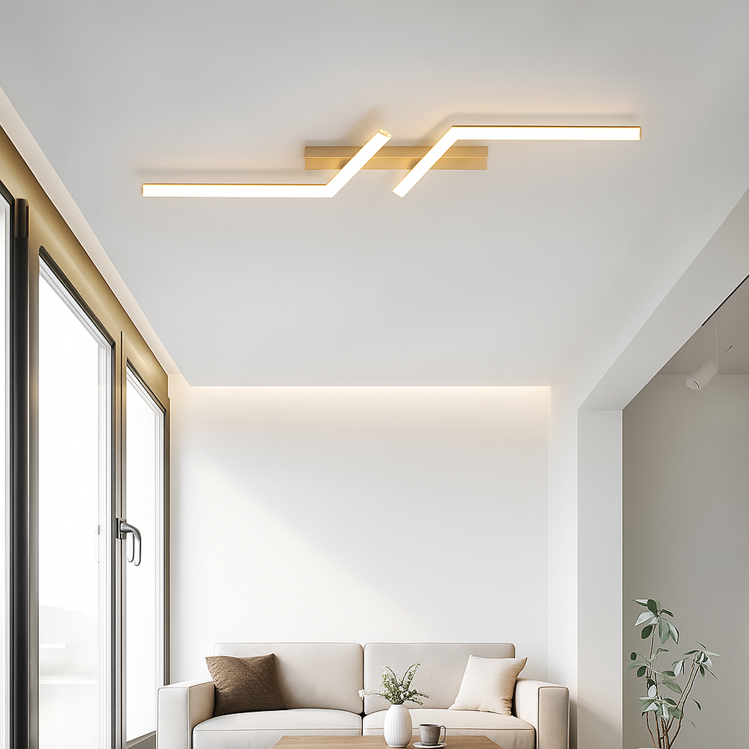 Plafonnier LED Linéaire au Design Géométrique | Style Moderne