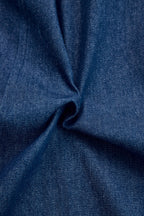 Salopeta de mezclilla casual para mujer estilo retro con cuello y costuras rojas, bolsillos en pierna ancha – Azul