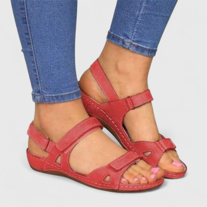 Sandali con Cinturino alla Caviglia Ortopedici Donna Regolabili Aperte Suola Morbida Leggere Supporto Arco Plantare Casual Spiaggia Vacanze Estate – Camel