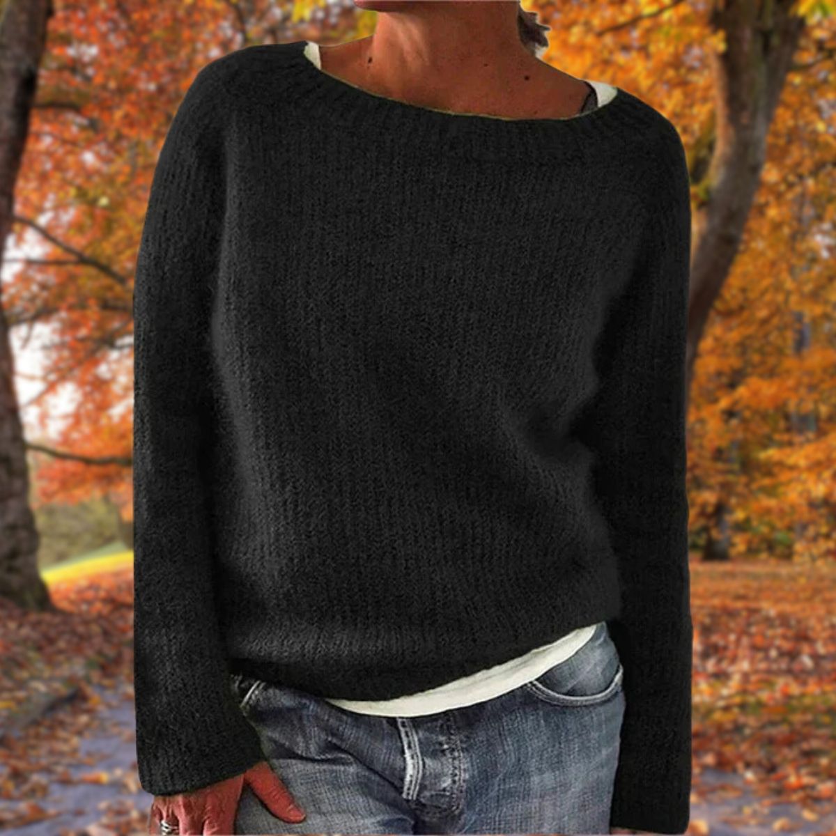 Pull classique en laine mérinos pour femmes Doux Chaud Coupe décontractée Intemporel Pullover d'hiver – Pleun
