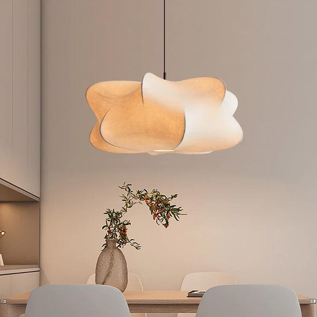 Lampe Suspendue en Soie de Style Wabi-Sabi | Design Japonais