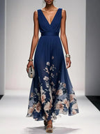 Robe Longue de Mariage Florale pour Femme Invité Fluide Féminine Romantique Élégante