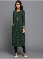 Robe Midi à Manches Longues pour Femmes avec Poches Imprimé d'Été Décontracté Confortable Ajustement Relaxé