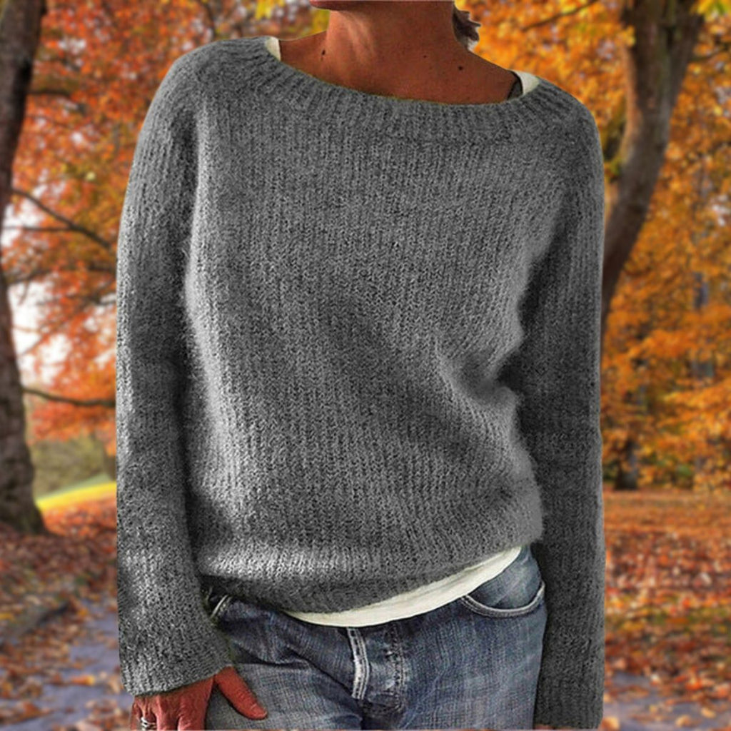 Pull classique en laine mérinos pour femmes Doux Chaud Coupe décontractée Intemporel Pullover d'hiver – Pleun
