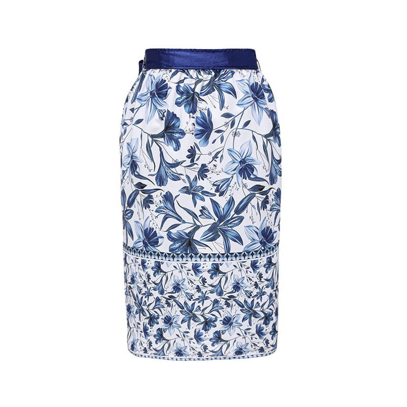 Ensemble Maillot de Bain Une Pièce Col V Lacets Jupe Longue Florale Imprimée Plage Resort Vacances Été – Botanique