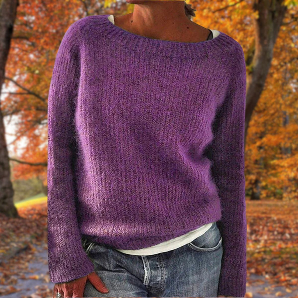 Pull classique en laine mérinos pour femmes Doux Chaud Coupe décontractée Intemporel Pullover d'hiver – Pleun