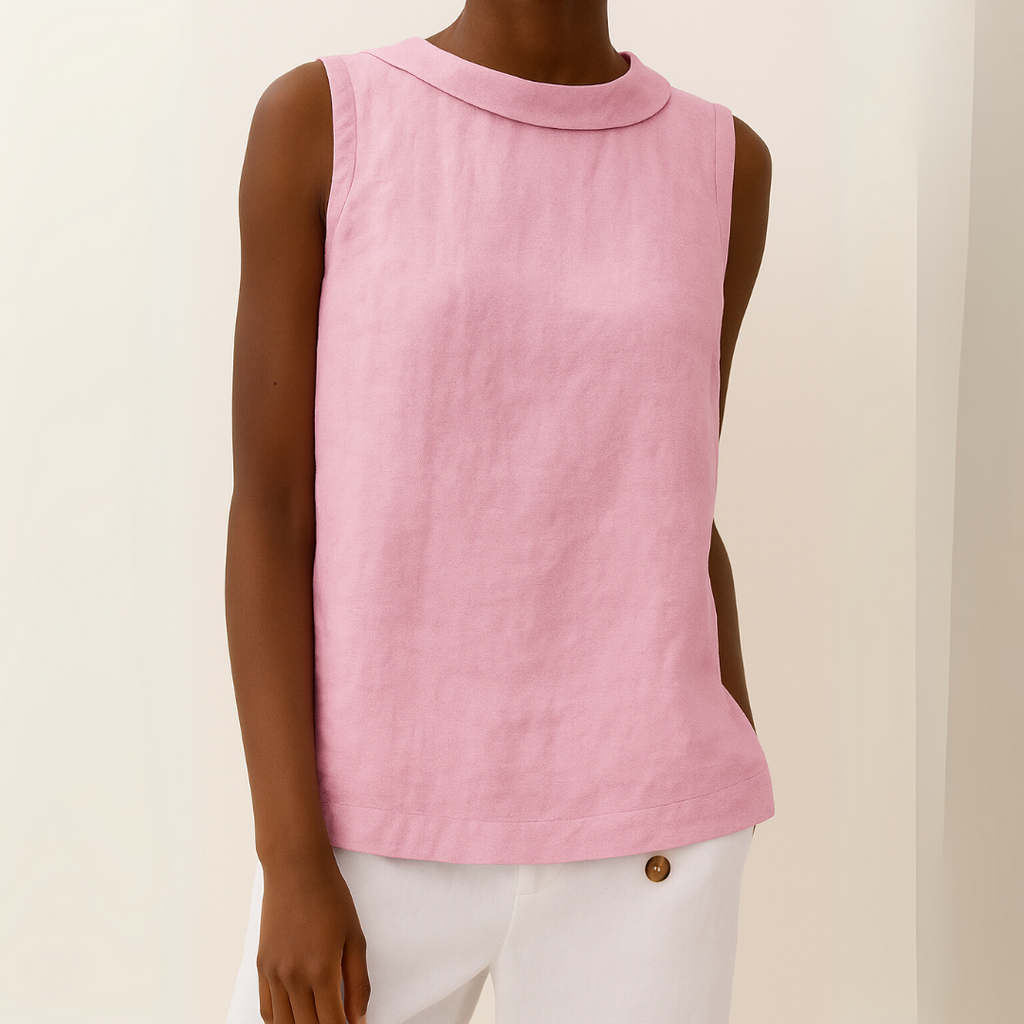 Top senza maniche con dolcevita per donna, silhouette lusinghiera morbida, casual, elegante, chic quotidiano – Maria