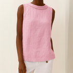 Top senza maniche con dolcevita per donna, silhouette lusinghiera morbida, casual, elegante, chic quotidiano – Maria