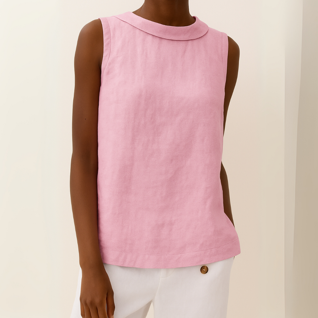 Top sans manches à col roulé pour femmes, silhouette flatteuse douce, décontractée, élégante, chic au quotidien – Maria