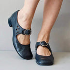 Mary Jane Lederschuhe für Damen mit Schnalle und niedrigem Absatz – Federica