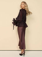 Completo Due Pezzi Donna Tulle Top Spalline Sottili Gonna Cintura Romantico Elegante Matrimonio Serata Festa Cerimonia – Tulliana