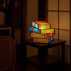 Lampe Artistique en Verre Coloré en Forme de Livre