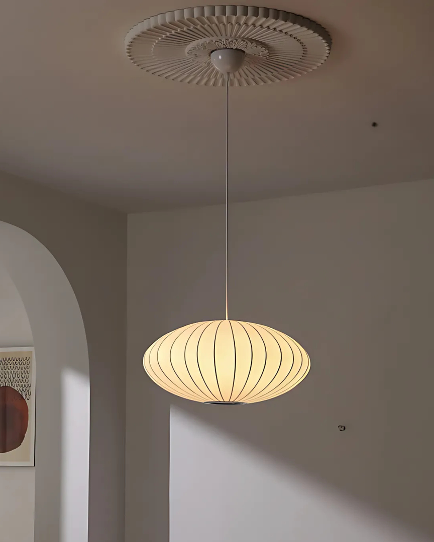 Lampe Suspendue de Luxe en Soie | Style Japandi