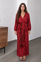Robe Femme Style Kimono Imprimé Floral Manches Larges Ceinturée Fluide Casual Chic Casual Vacances Garden Summer – Kimonelle