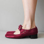 Mary Jane Lederschuhe für Damen mit Schnalle und niedrigem Absatz – Federica