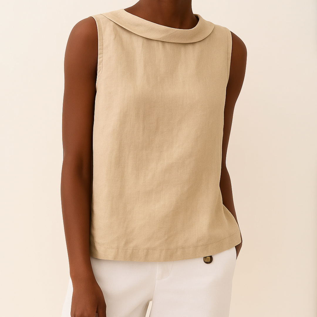 Top sans manches à col roulé pour femmes, silhouette flatteuse douce, décontractée, élégante, chic au quotidien – Maria