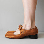 Mary Jane Lederschuhe für Damen mit Schnalle und niedrigem Absatz – Federica