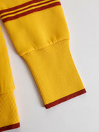 Retro sportieve dames set in twee delen, halve rits sweater, wijde broek met strepen – Grijs wit