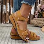 Sandali Zeppa Ortopedici da Donna con Cinturino Regolabile, Punta Aperta, Supporto dell'Arco Plantare, Scarpe Estive Casual – Alfreda