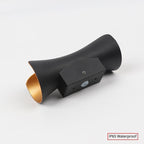 LED-Wandleuchte Außen Gebogen Doppelstrahl Aluminium Gold – Noxel