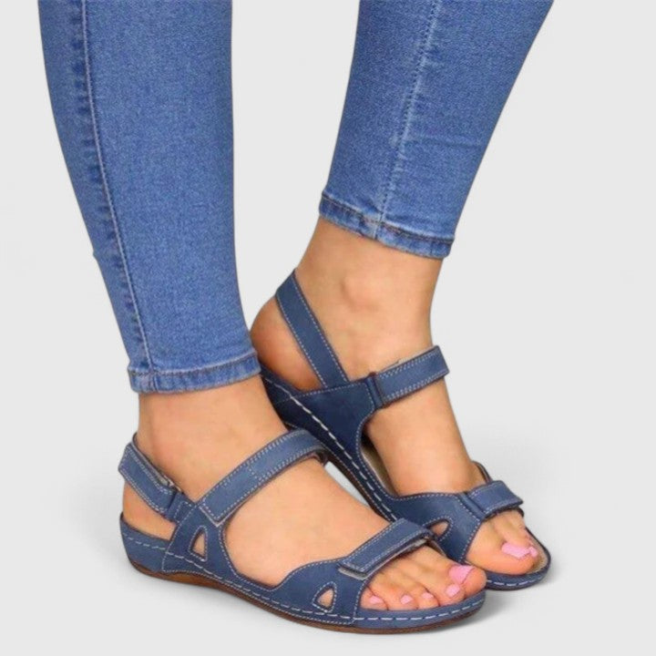Sandali con Cinturino alla Caviglia Ortopedici Donna Regolabili Aperte Suola Morbida Leggere Supporto Arco Plantare Casual Spiaggia Vacanze Estate – Camel