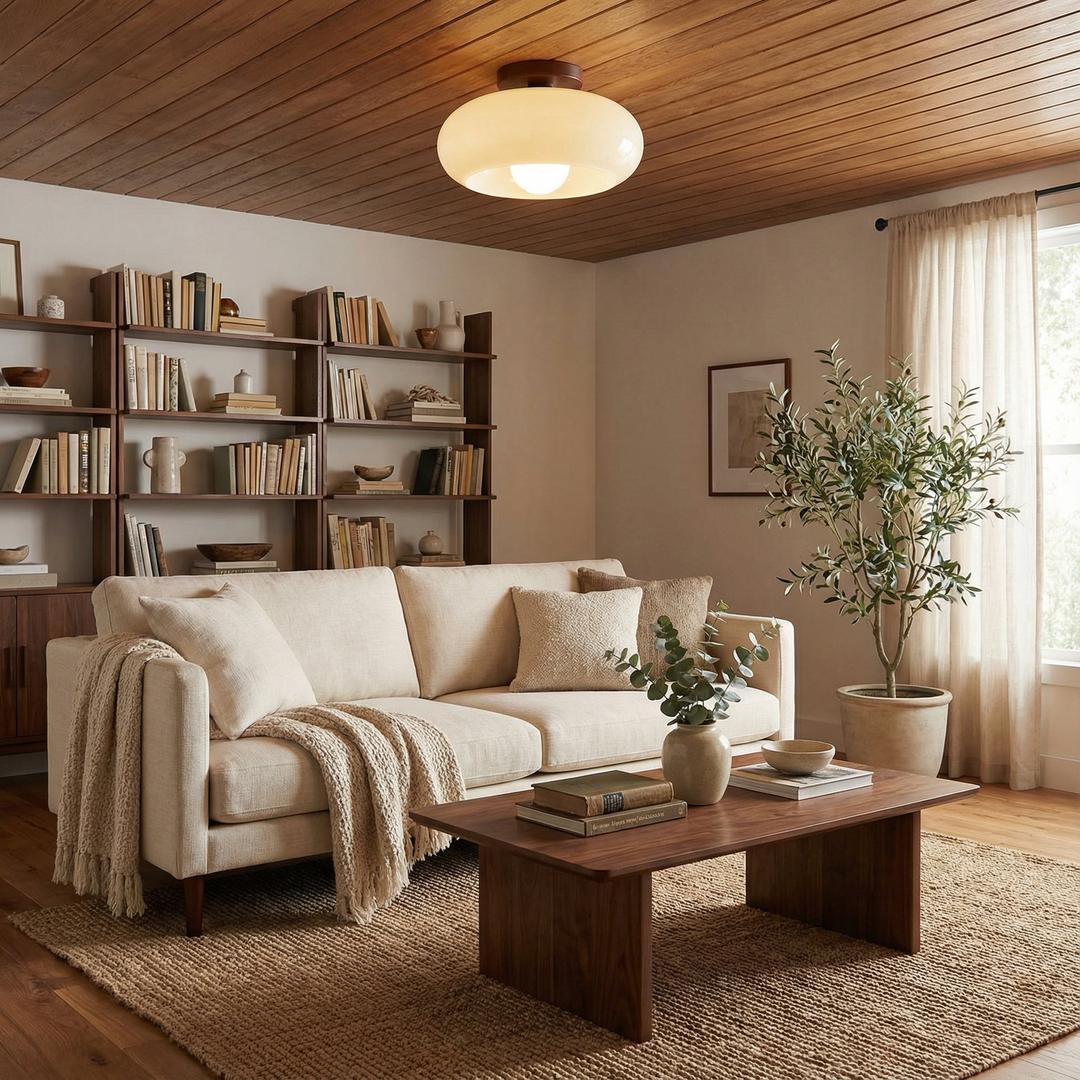 Plafonnier Bauhaus Crème | Élégance Française