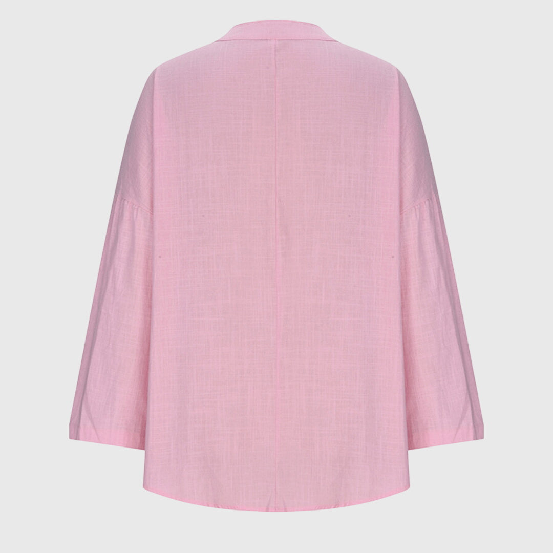 Chemise de Plage Élégante et Fluide pour Femmes à Col en V à Manches Longues, Coupe Décontractée, Casual Été – Lenara