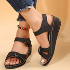 Sandali Zeppa Ortopedici da Donna con Cinturino Regolabile, Punta Aperta, Supporto dell'Arco Plantare, Scarpe Estive Casual – Alfreda