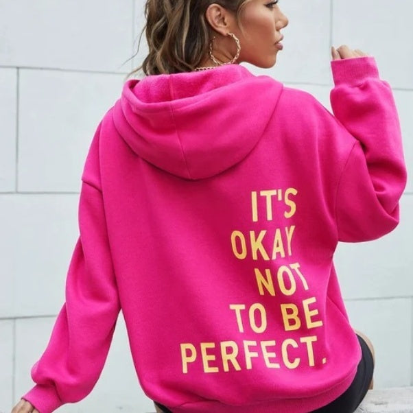 Damen Kapuzenpullover mit Aufdruck, gewagter Rücken, locker, bequem, lässig, Streetwear, Alltag, Wochenende – Améliora